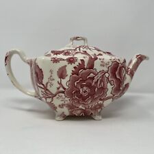 Tetera de colección Johnson Brothers China English Chippendale roja Transferware segunda mano  Embacar hacia Argentina