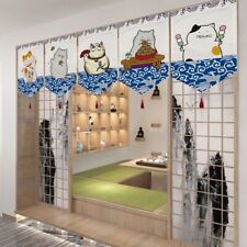 Cortina japonesa curta Noren Lucky Cats estampada lona porta decoração cozinha, usado comprar usado  Enviando para Brazil