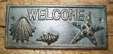 Placa de ferro fundido SEASHELL WELCOME parede náutica piscina decoração para casa STARFISH comprar usado  Enviando para Brazil