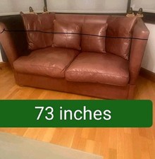 Brown leather settee for sale  BOREHAMWOOD