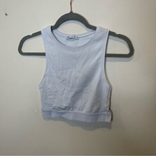Camisa Zara branca manga curta crop top bebê mini camisa sutiã esportivo aparência pequena comprar usado  Enviando para Brazil