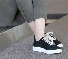 NOVO OTBT Normcore Tênis Liso de Couro Preto Conforto Feminino 6 comprar usado  Enviando para Brazil