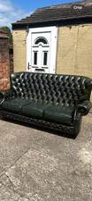 Antique green leather for sale  BOLTON