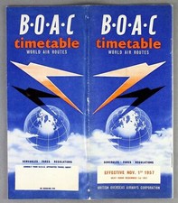 Boac airline timetable for sale  LONDON