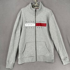 Usado, Jaqueta Tommy Hilfiger Feminina Extra Grande Cinza Vermelha Zíper Alto Logotipo Retrô Anos 80 Malha comprar usado  Enviando para Brazil
