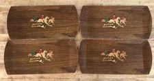 Conjunto de quatro bandejas de servir de grãos de madeira retangulares Haskelite Fox Hunting comprar usado  Enviando para Brazil