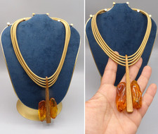 Collier moderniste ambre d'occasion Collier moderniste ambre d'occasion  Saint-Chef