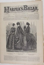 HARPERS BAZAR 13 DE DEZEMBRO DE 1884 COM FOLHA RARA PADRÃO DE MODA VITORIANA N°. 50 comprar usado  Enviando para Brazil
