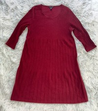 Vestido/túnica de malha Eileen Fisher marrom vermelho com nervuras 100% lã italiana tamanho P/P comprar usado  Enviando para Brazil
