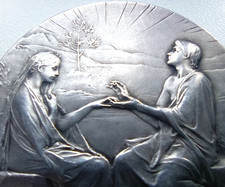 MEDALHA ART NOUVEAU PRATA CASAMENTO FRANÇA/SEMPER POR OSCAR ROTY 41mm 32g comprar usado MEDALHA ART NOUVEAU PRATA CASAMENTO FRANÇA/SEMPER POR OSCAR ROTY 41mm 32g comprar usado  Enviando para Brazil