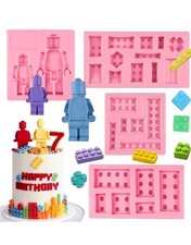 Blocos de construção moldes para decoração de bolo fondant (4 peças), robô chocolate silicone  comprar usado  Enviando para Brazil