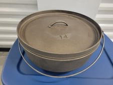 Vintage Lodge 14 Polegadas Acampamento Raso Forno Holandês EUA Descontinuado Colecionável Raro comprar usado  Enviando para Brazil