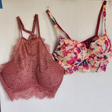 2 PINK Victoria Secrets Lace Bralett tamanho médio A-C Racer Back comprar usado  Enviando para Brazil