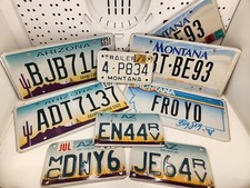9 LOTE A GRANEL DE PLACAS VINTAGE Montana e Arizona, motocicleta, reboque em relevo comprar usado  Enviando para Brazil