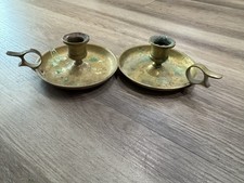 Par de candelabros de latón antiguos coloniales federales de 1820 segunda mano  Embacar hacia Mexico