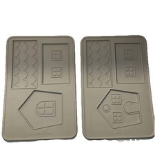 Usado, 2 peças PAMPERED CHEF casa de biscoitos de gengibre, moldes de silicone cinza comprar usado  Enviando para Brazil