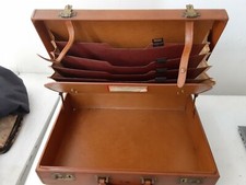 Mala de couro vintage Attachè grão superior couro bovino 17,5 polegadas marrom comprar usado  Enviando para Brazil