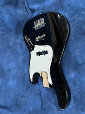 2000 Fender MIM Jazz corpo baixo preto com placa de pescoço de ponte e pickguard comprar usado  Enviando para Brazil