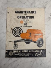 Używany, GENERAL SUPPLY & LEASING GS OPERATOR SERVICE MANUAWL PORTA AIR 85 COMPRESSOR na sprzedaż  Wysyłka do Poland