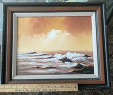 Vtg framed seascape for sale  San Diego