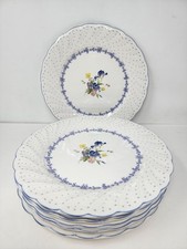 "Juego de 7 platos de cena Nikko azul peonía borde festoneado 10,75"" Japón"  segunda mano  Embacar hacia Mexico