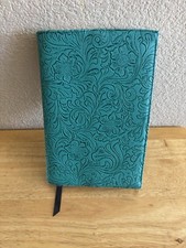 Planejador de livro de anotações guia de reunião diário couro sintético azul-petróleo 9,5 x 7,5” (veja fotos), usado comprar usado  Enviando para Brazil