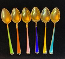 6 colheres de ovo de Páscoa cloisonné Demitasse 0,925 comprar usado  Enviando para Brazil