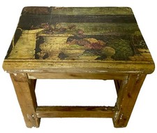 Antiguo taburete, banco, banqueta de madera decorado con jarras.  comprar usado  Enviando para Brazil