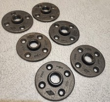 Usado, Decoração de flange de piso de tubo de metal preto resistente 1/2" 3 furos - pacote com 6 comprar usado  Enviando para Brazil