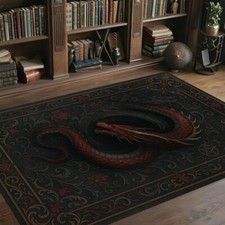 Tapete de dragão, tapete de cobra, tapete de decoração gótica, estampa de piso barroco, serpente mítica  comprar usado  Enviando para Brazil
