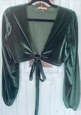 Green velour cropped for sale  Brunswick