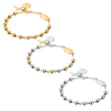 Pingente feminino masculino unissex de aço inoxidável Virgem Maria cruz pulseira de corrente com miçangas comprar usado  Enviando para Brazil