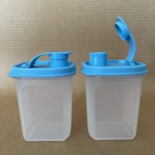 Jarro Tupperware Mini Slim Line 10 oz. (Conjunto de 2) Selo flip top azul #7232 comprar usado  Enviando para Brazil