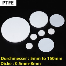 Rund PTFE Platte Kunststoff Ronde Scheibe Platte Ø5mm-150mm Dicke 0.5 /1 /2-8mm comprar usado  Enviando para Brazil