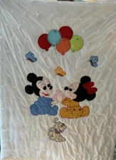 Cobertor acolchoado unissex vintage feito à mão Disney bebê Mickey/Minnie Mouse comprar usado  Enviando para Brazil