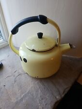 Chaleira vintage francesa kitchenalia esmalte amarelo , usado comprar usado  Enviando para Brazil