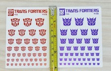 Decalques Waterslide Transformers Autobot Decepticon conjunto - cor metálica G1 Toon  comprar usado  Enviando para Brazil