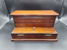 Caixa de cartas vintage The Bombay Company madeira mogno organizador de mesa tampa articulada, usado comprar usado  Enviando para Brazil