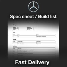Usado, Folha de especificações completas Mercedes / folha de construção / lista de especificações de fábrica da Reg comprar usado  Enviando para Brazil