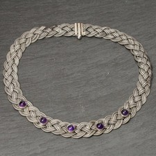 Gustav Hauber Collier Silber Amethyst 835 Schwäbisch Gmünd Kramer Modernist comprar usado  Enviando para Brazil