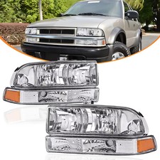 Faróis para 1998-04 Chevy Blazer S10 estilo de fábrica carcaça cromada de substituição comprar usado  Enviando para Brazil