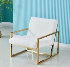 White boucle armchair for sale  CHESTERFIELD
