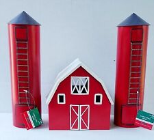 Celeiro e silos de metal vermelho Natal Fireside 3 peças decoração de mesa Ashland  comprar usado  Enviando para Brazil