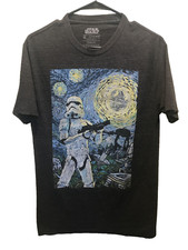 Camiseta Star Wars Storm Troopers Van Gogh Starry Night tamanho grande cinza comprar usado  Enviando para Brazil
