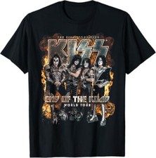 Camiseta de algodão preta unissex adulto KISS End Of The Road Tour, GG, manga curta, usado comprar usado  Enviando para Brazil