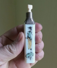 1780s GARRAFA DE PERFUME PERFUME DE VIDRO OPACO CORTE BOÊMIO COM ROLHA ÓSSEA ORIGINAL, usado comprar usado  Enviando para Brazil