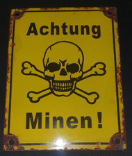 Emailleschild achtung minen gebraucht kaufen  Haan