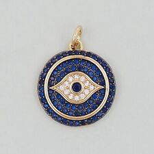 Pingente impressionante de safira simulada corte redondo folheado a ouro amarelo 14K, usado comprar usado  Enviando para Brazil