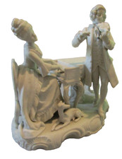Grupo De Porcelana Biscuit Pareja De Músicos Piano XIX Bisque Porcelana, usado comprar usado  Enviando para Brazil