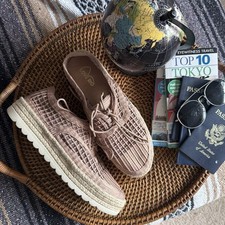 Tênis Love Rio Tan tecido espadrille plataforma boho tamanho 9 comprar usado  Enviando para Brazil